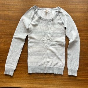 ⚡️ 5/$10 Mossimo Light Grey and White Striped Sweater Crew Neck Small